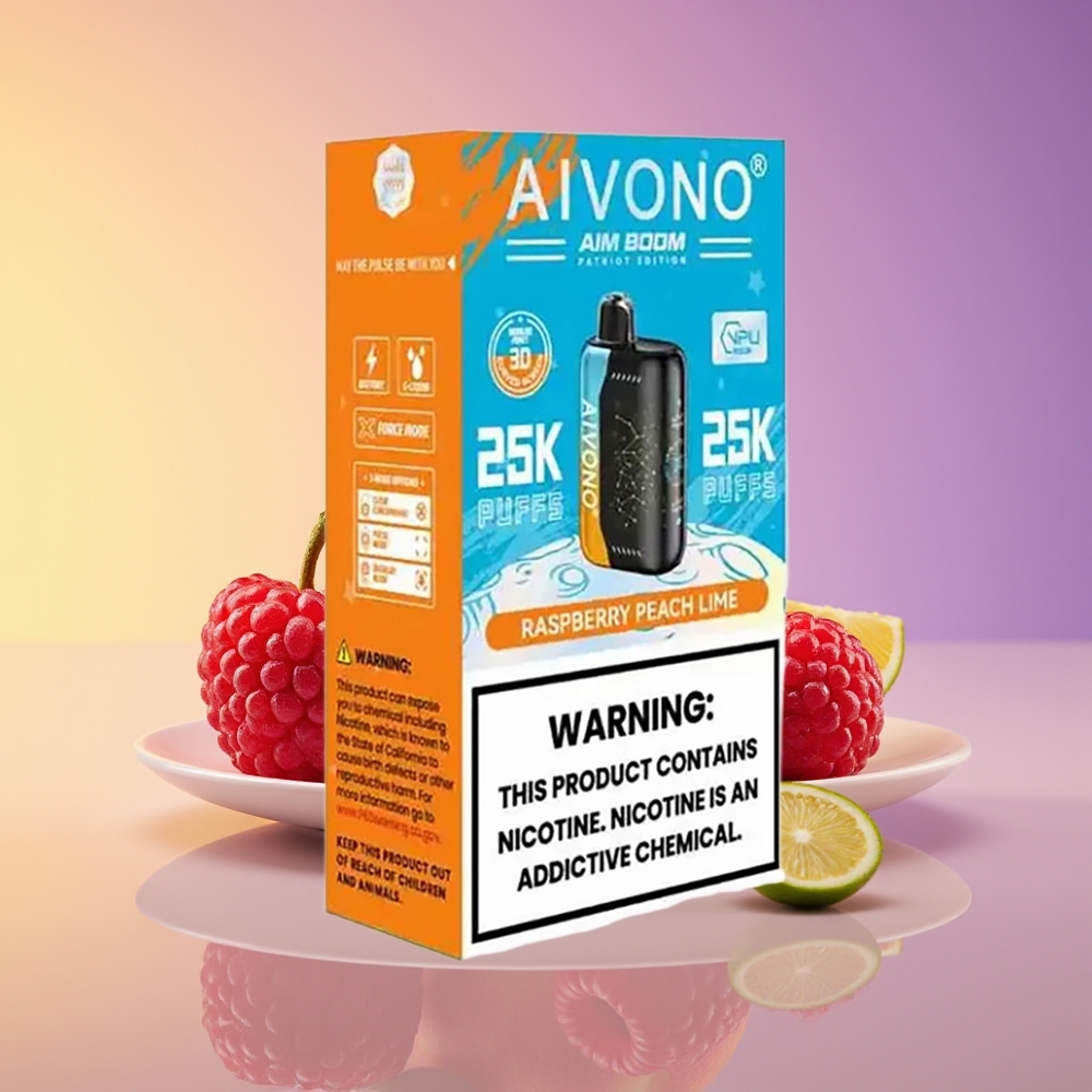 Aivono Aim Boom 25000 Puffs 650mAh Ahududu Şaftalı Limon