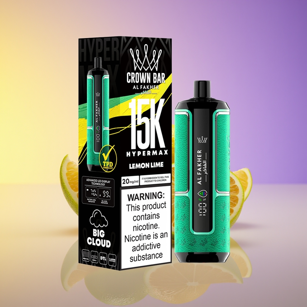 Al Fakher Crown Bar 15K Hypermax DTL Limon Laym