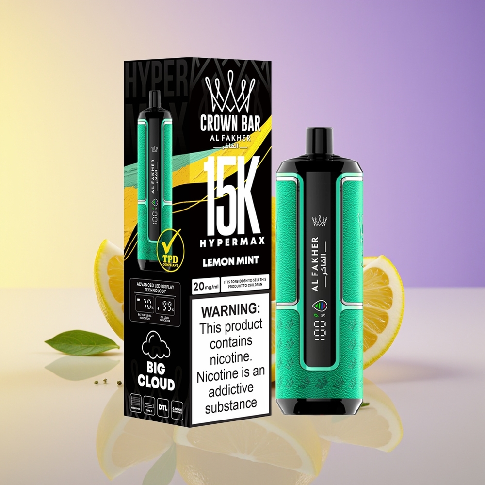 Al Fakher Crown Bar 15K Hypermax Kompakt Limon Nanə