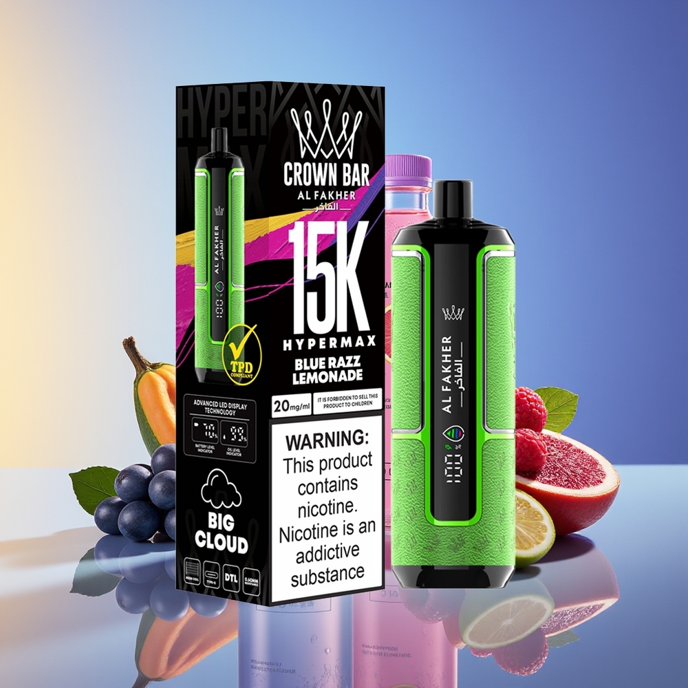 Al Fakher Crown Bar 15K Hypermax Məftunçi Blue Razz Lemonade