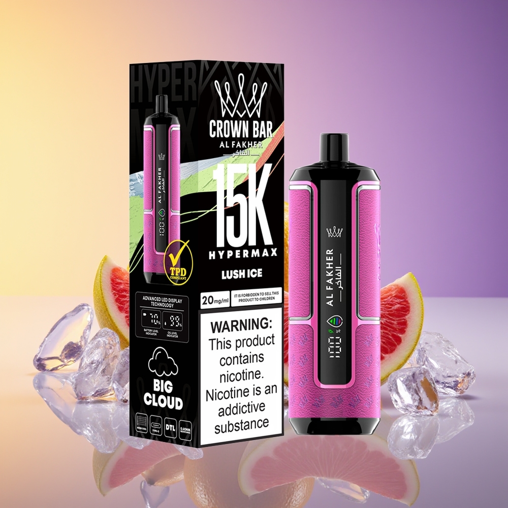Al Fakher Crown Bar 15K Hypermax Yüngül Portativ Lush Buz