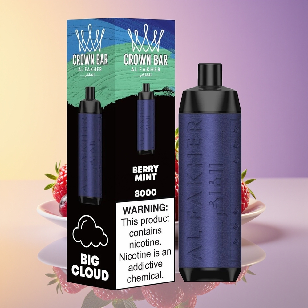 Al Fakher Crown Bar 8000 Crystal 18ml Birdəfəlik Vape Gilə Nane