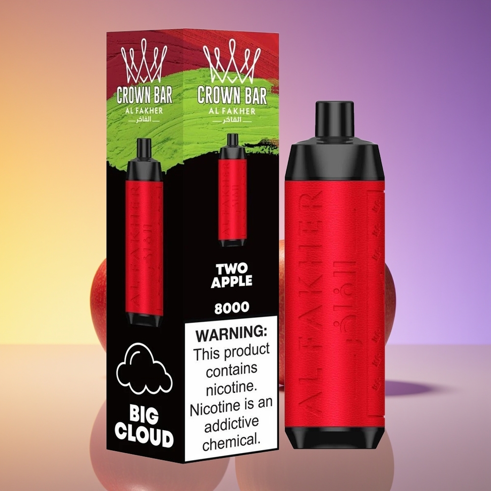 Al Fakher Crown Bar 8000 Crystal Ağız Kompakt və İncə İki Alma