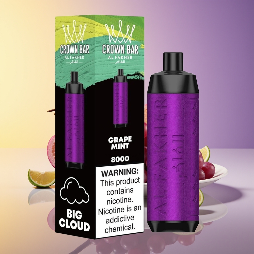 Al Fakher Crown Bar 8000 Crystal Çəkmə Aktivasiyalı Üzüm Nənə