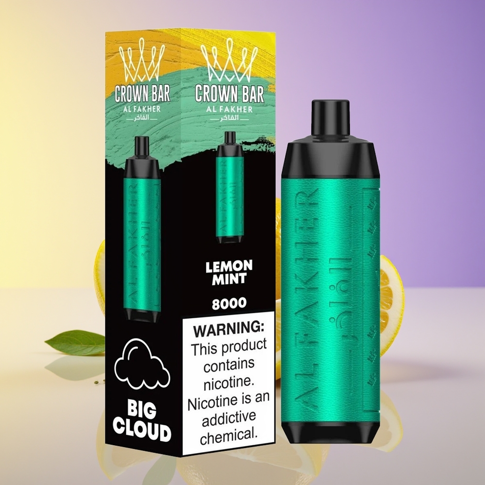 Al Fakher Crown Bar 8000 Crystal Çəkmə Aktivləşdirmə Limon Nanə