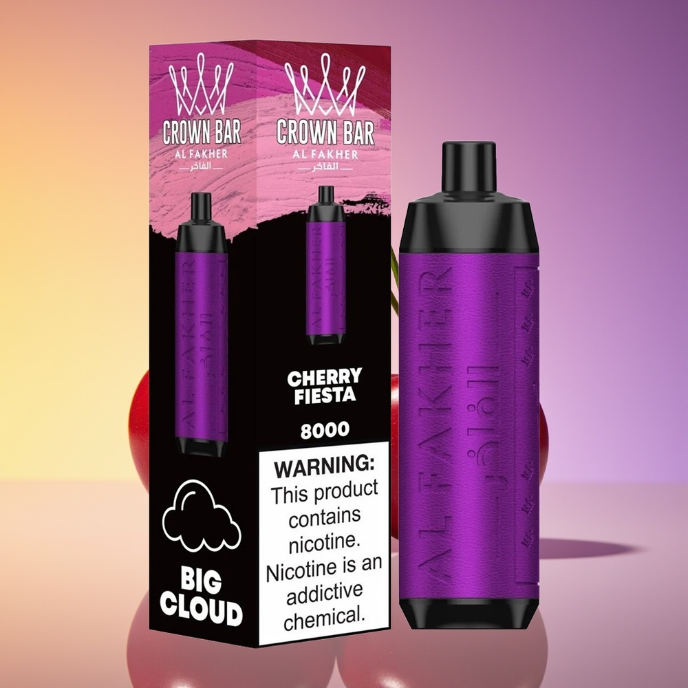 Al Fakher Crown Bar 8000 Crystal Çərçivə 18ml Albalı Fiesta