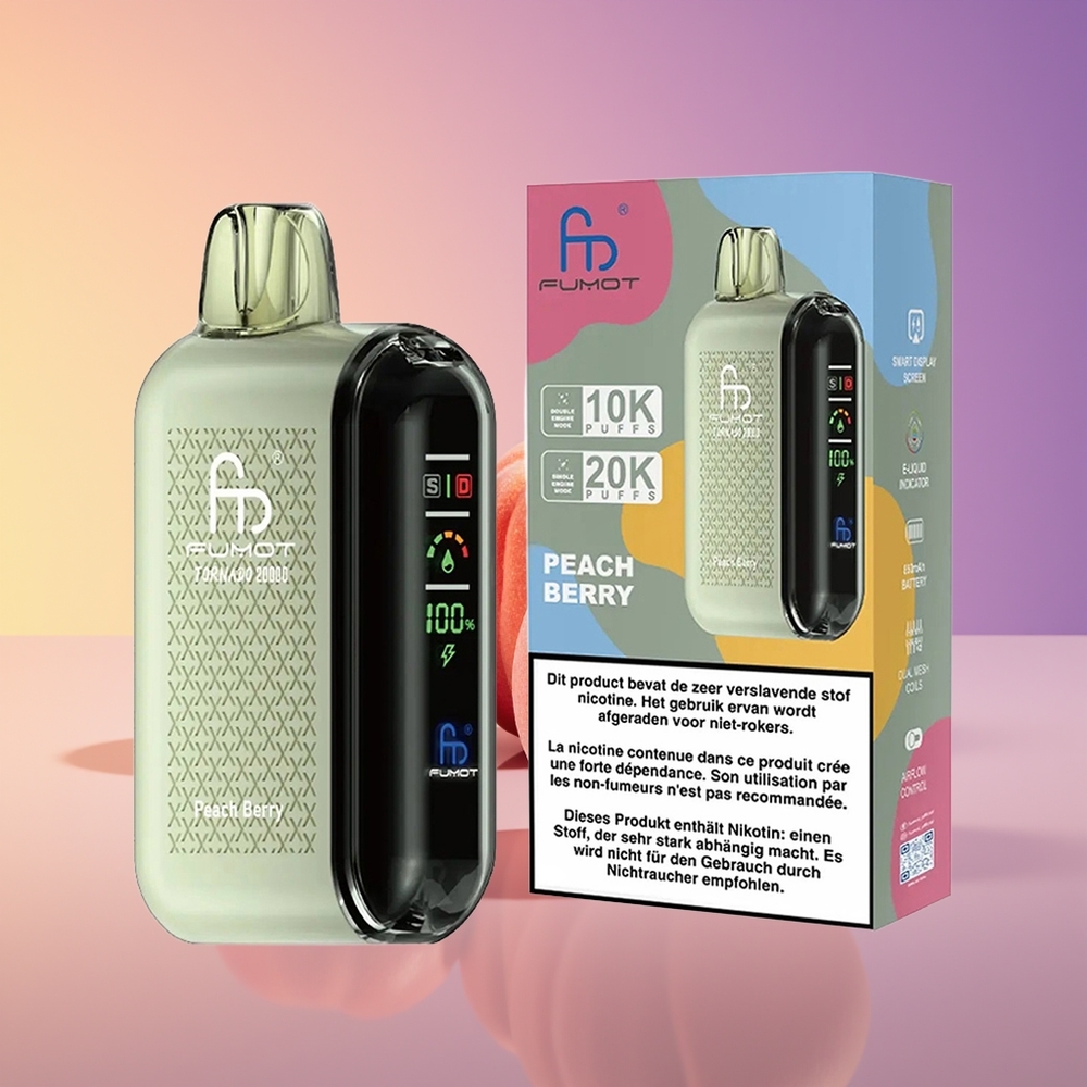 Fumot Tornado 20000 Puff Dual Mesh Şaftalı Giləmeyvə