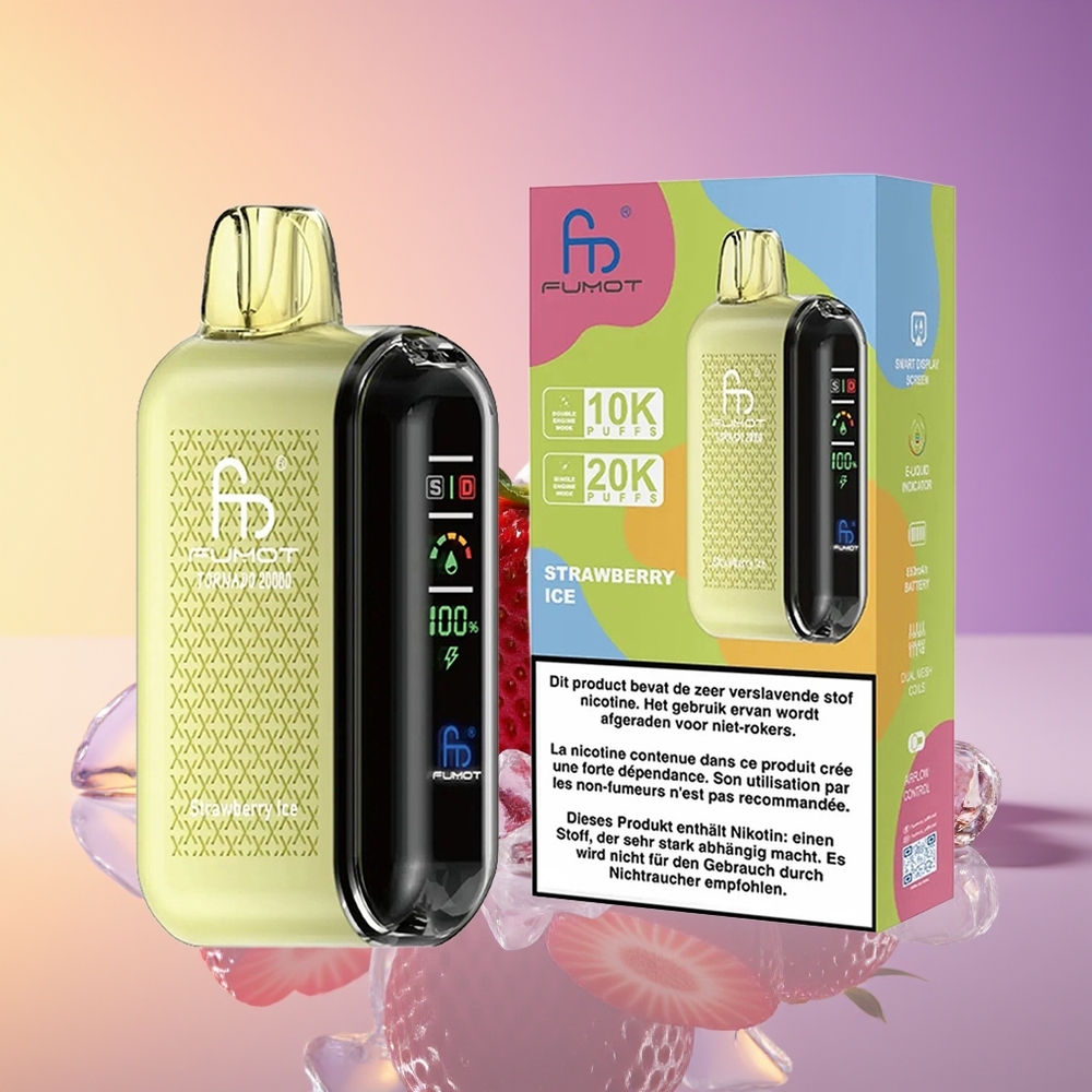 Fumot Tornado 20000 Puff Dual Mesh Çiyələk Buz