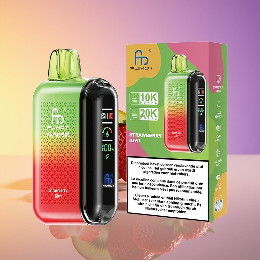 Fumot Tornado 20000 Puff Dual Mesh Çiyələki Kivi