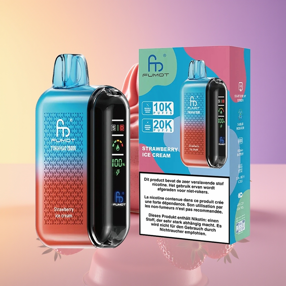 Fumot Tornado 20000 Puffs Dual Mesh Çiyələkli Dondurma
