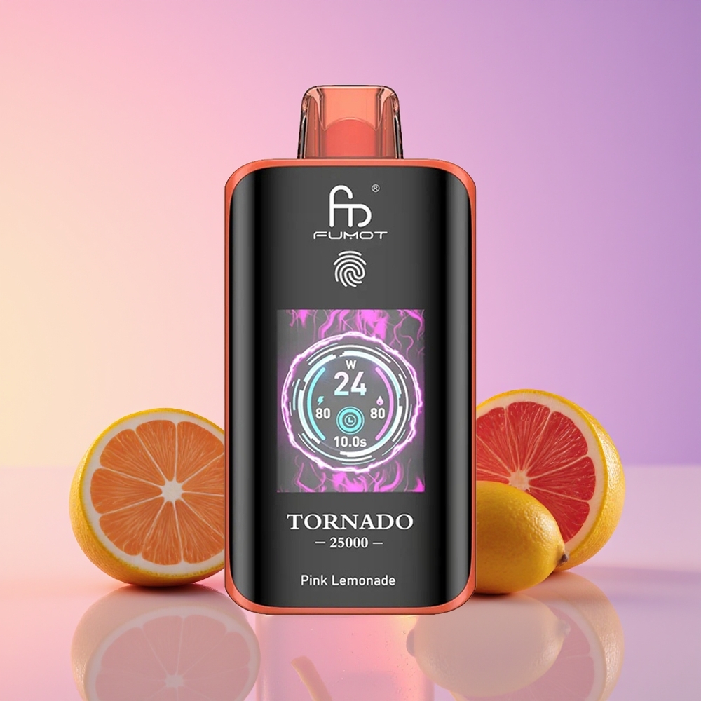 Fumot Tornado 25000 Püflər HD Ekran Çəhrayı Limonad