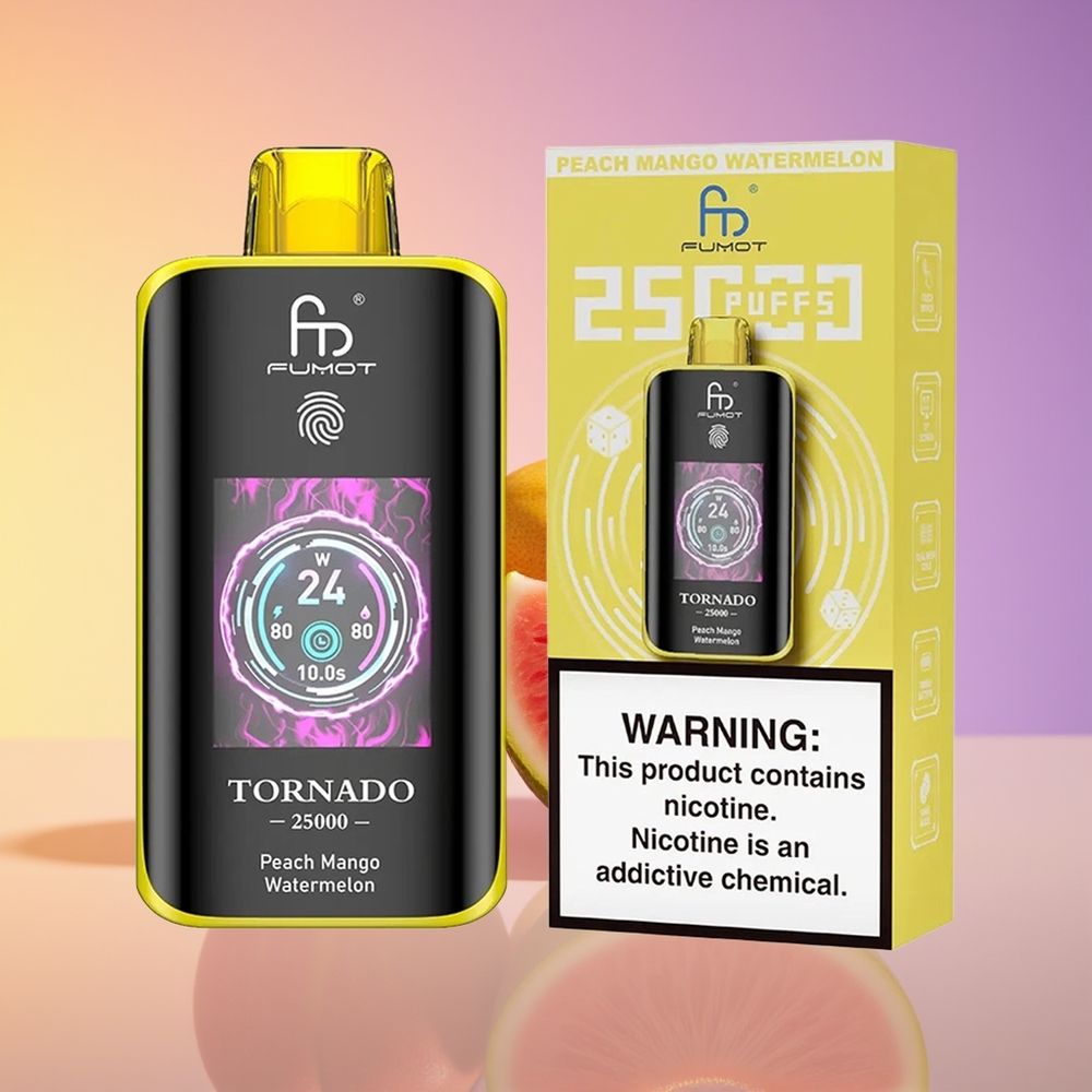 Fumot Tornado 25000 Puff 20ml Şaftalı Manqo Qarpız