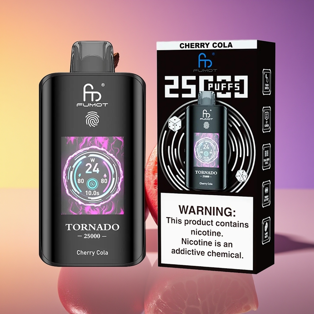 Fumot Tornado 25000 Puff HD Ekran Albalı Kola