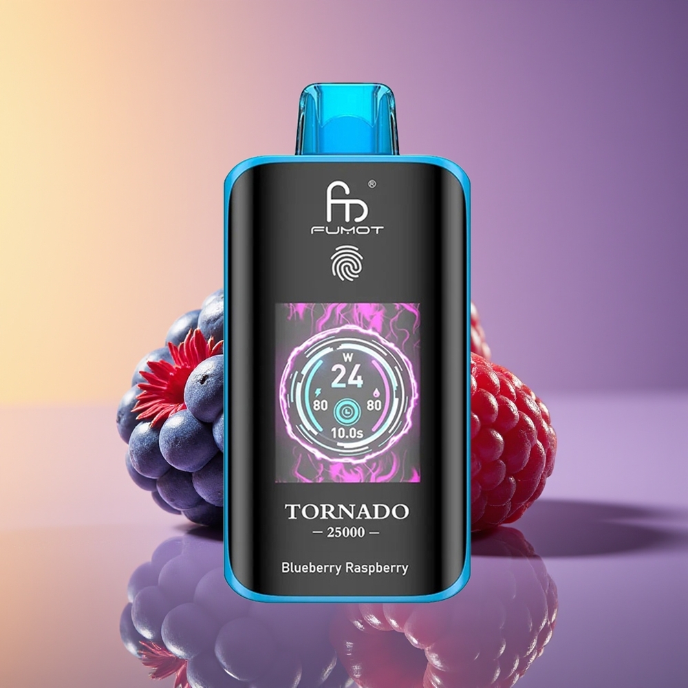 Fumot Tornado 25000 Puff HD Ekran Göyəmürü Ahududu