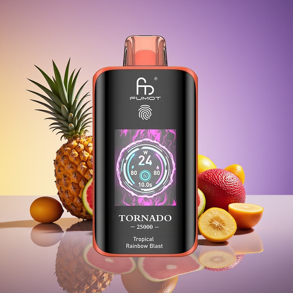 Fumot Tornado 25000 Puff HD Ekran Tropik Göy Qurşağı Partlayışı