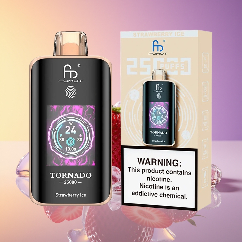 Fumot Tornado 25000 Puff HD Ekran Çiyələk Buz
