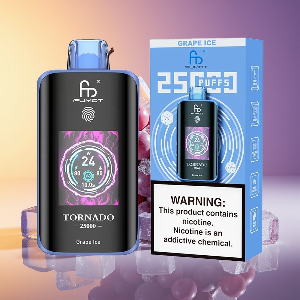 Fumot Tornado 25000 Puff HD Ekran Üzüm Buzu