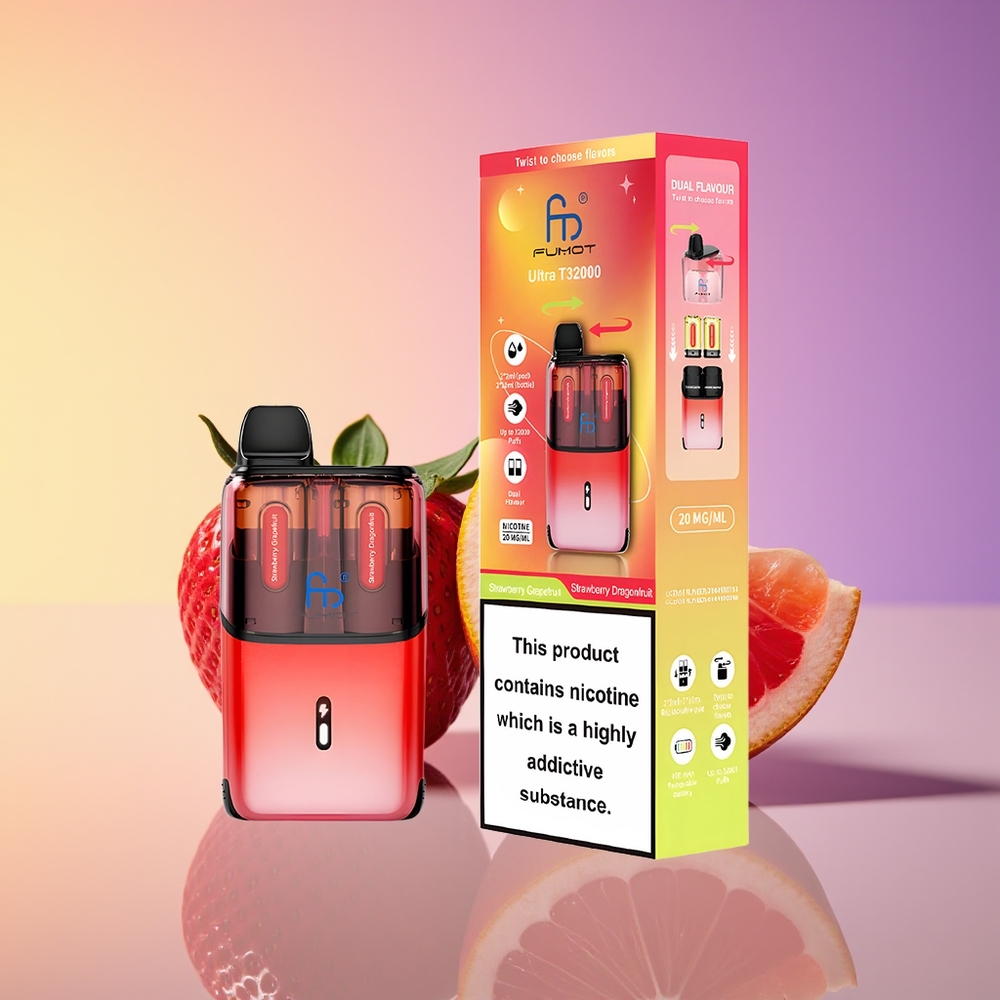 Fumot Ultra T32000 24ml Çiyələk-Qreypfrut - Çiyələk-Ejdaha Meyvəsi