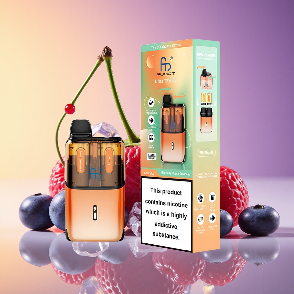 Fumot Ultra T32000 32000 Mesh Göy üzüm Albalı Qızılgül - Albalı Buz