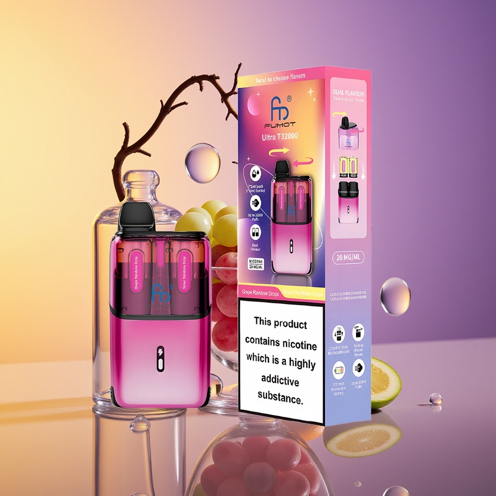 Fumot Ultra T32000 32000 Puff Üzüm Göyqurşağı Dənələri - Çiyələk Göyqurşağı Dənələri