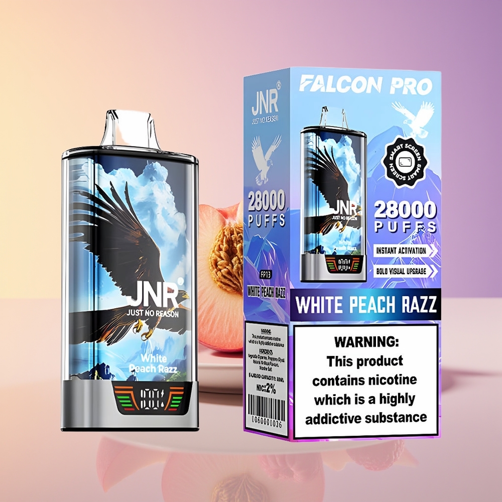 JNR Falcon Pro 28000 Nəfər Ağıllı Ekran Ağ Şaftalı Razz
