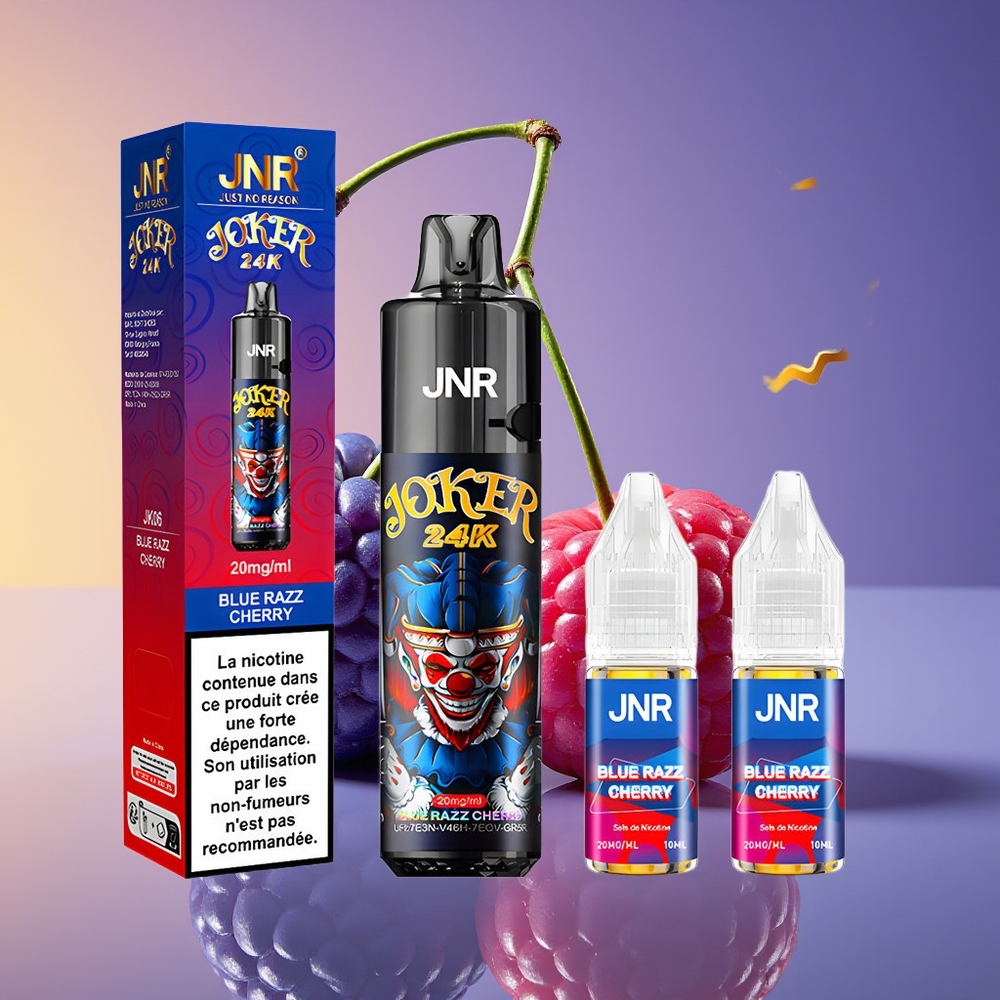 JNR Joker 24000 Nəfəs Göy Ətirli Albalı Təkrar Doldurula Bilən Vape