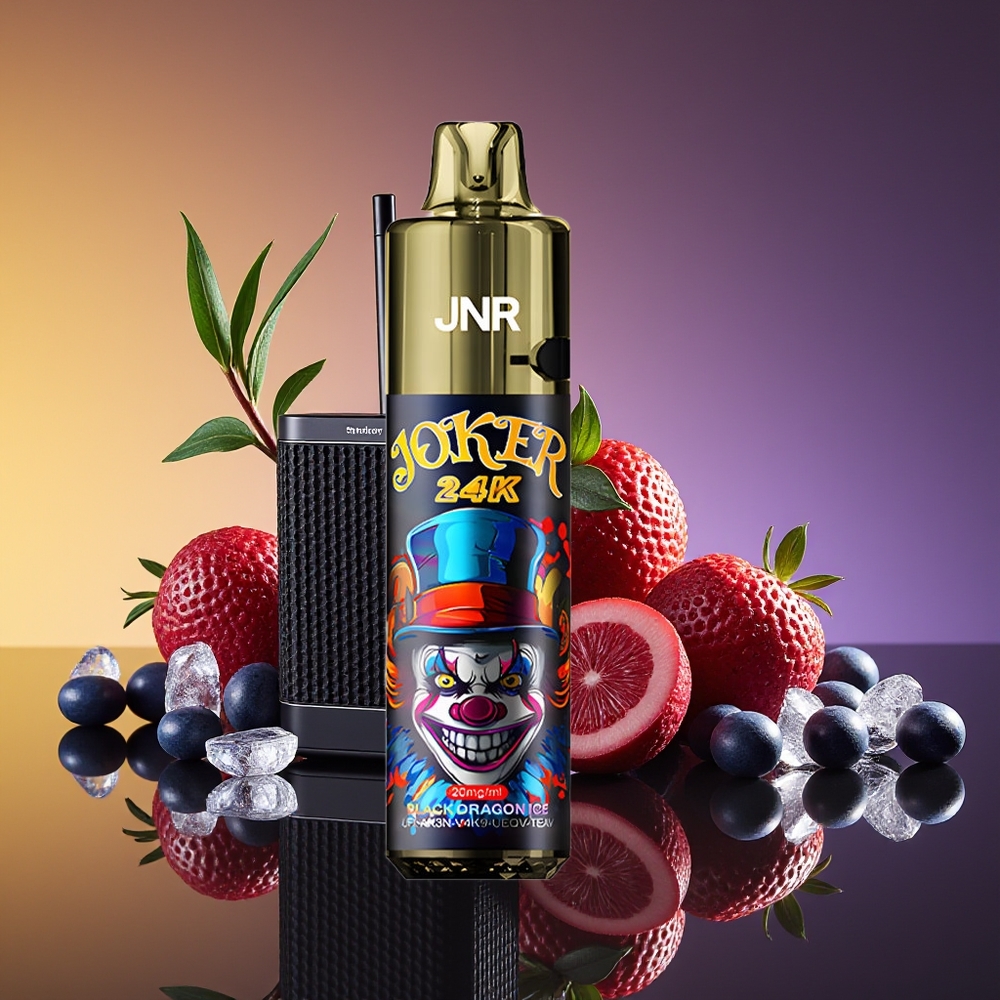 JNR Joker 24000 Puff Yanacaq Seviyyəsi Göstəricili Qara Əjdaha Buzu