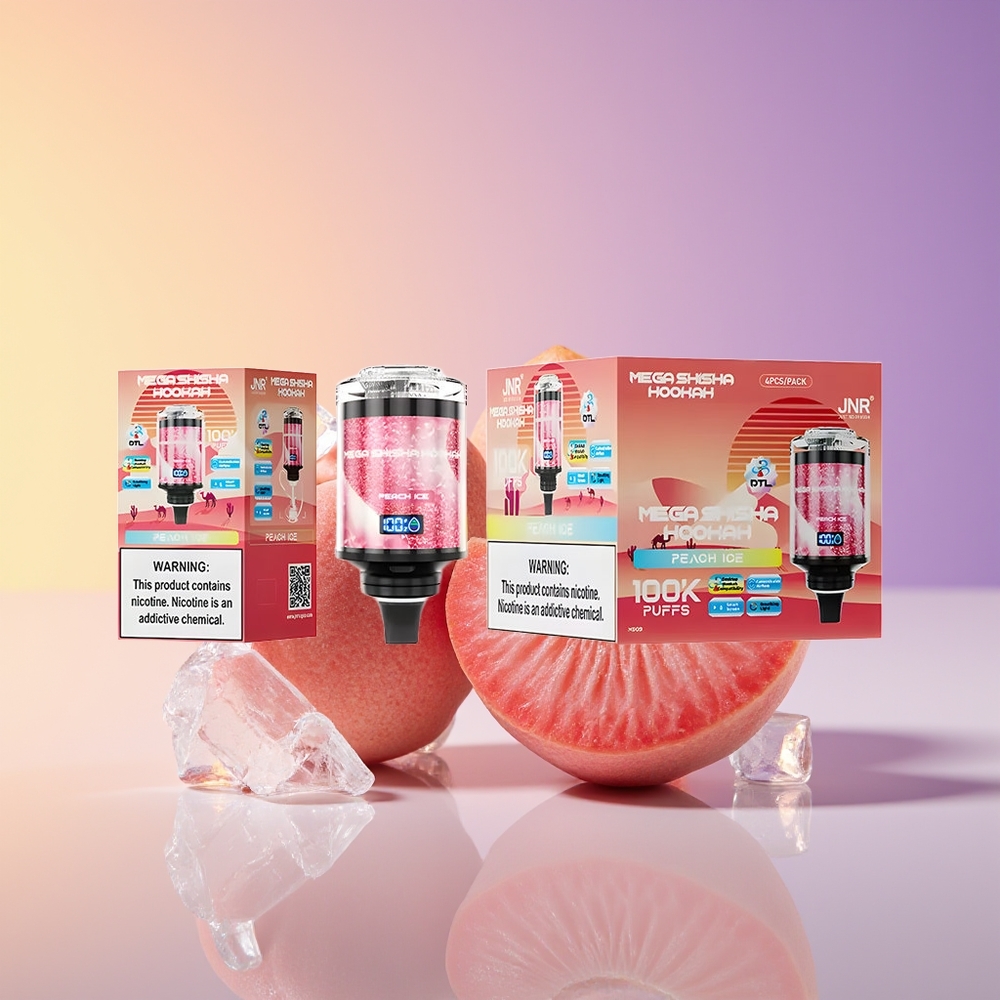 JNR Mega Shisha Hookah 100K Nəfəs İşığı Şaftalı Buz