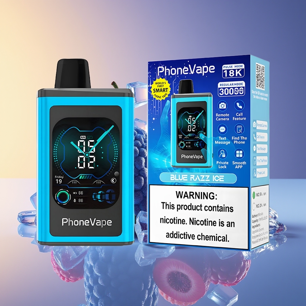 JNR PhoneVape 30000 puflar Tam Ekran Mavi Göyəmeyvə Buz