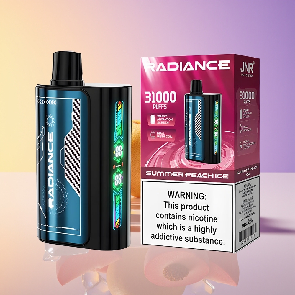 JNR Radiance 31000 Nəfərli Ağıllı Animasiya Ekranı Yay Şaftalı Buz Birdəfəlik Vape