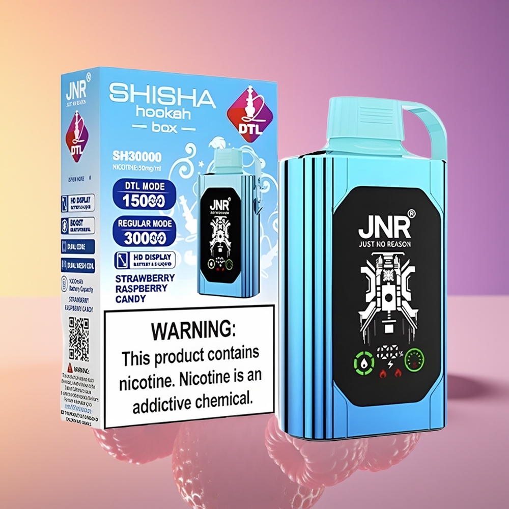 JNR Shisha Hookah Box 20500 Puff Dual Mesh Coil Çiyələk və Moruq Konfet