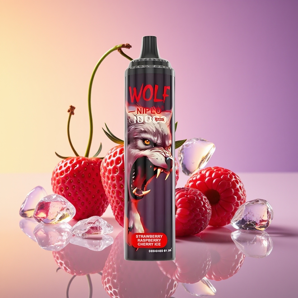 JNR Wolf Niplo 10000 Puff Mesh Çiyələk Frambuş Albalı Buz