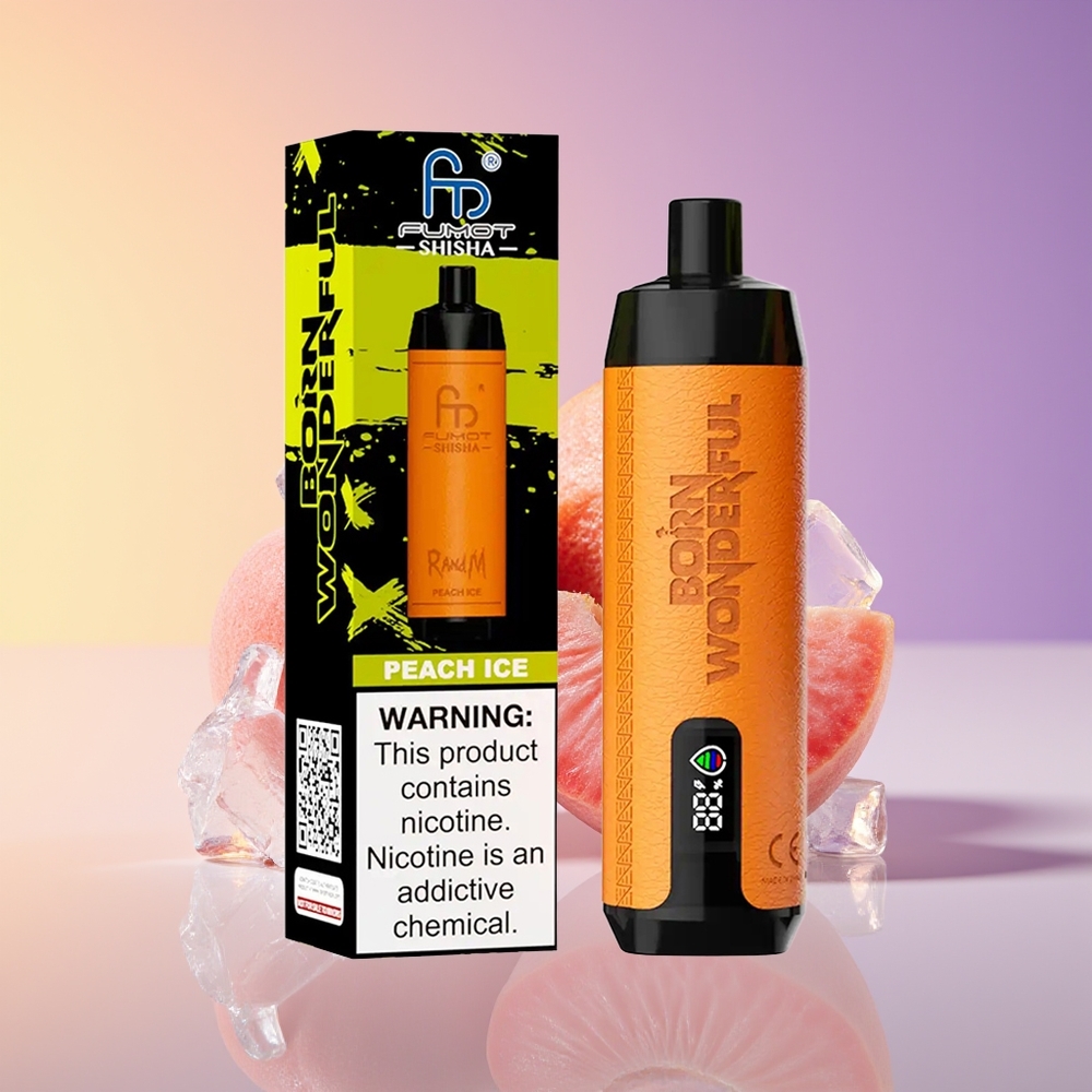 RandM Fumot Shisha 10000 Nəfər LED Göstərici Şaftalı Buz