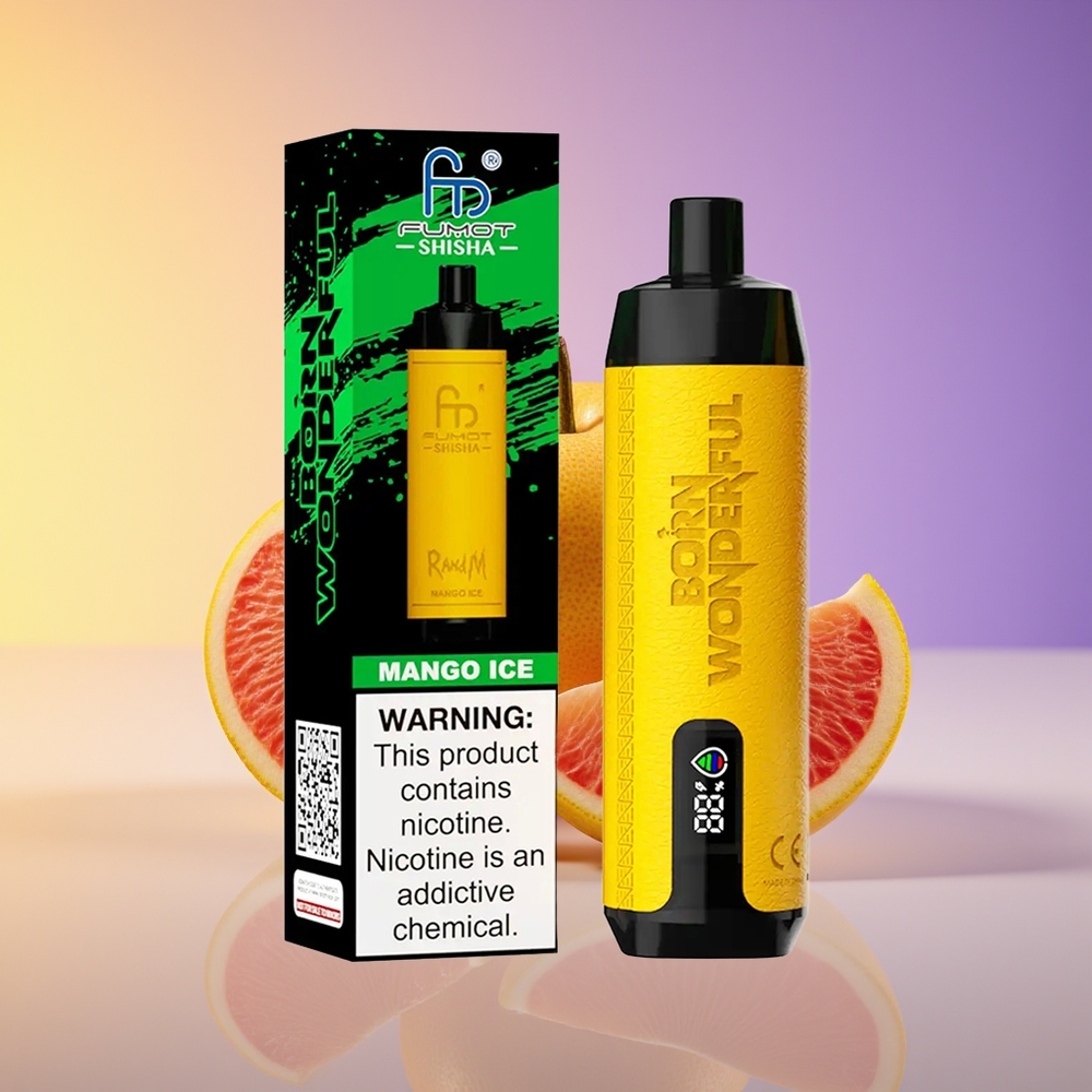 RandM Fumot Shisha 10000 Puff LED Göstərici Manqo Buz Birdəfəlik Vape