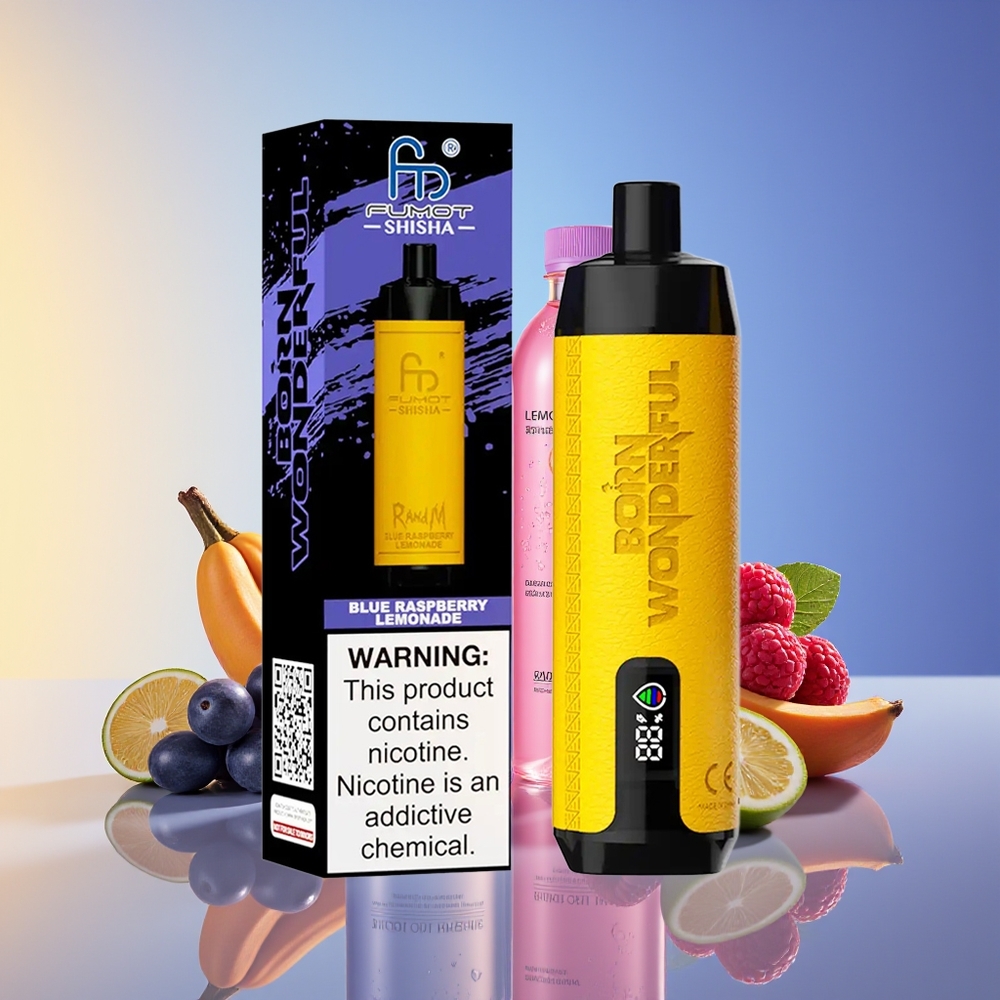 RandM Fumot Shisha 10000 Puff LED Göstəricili Göy Moruq Limonad
