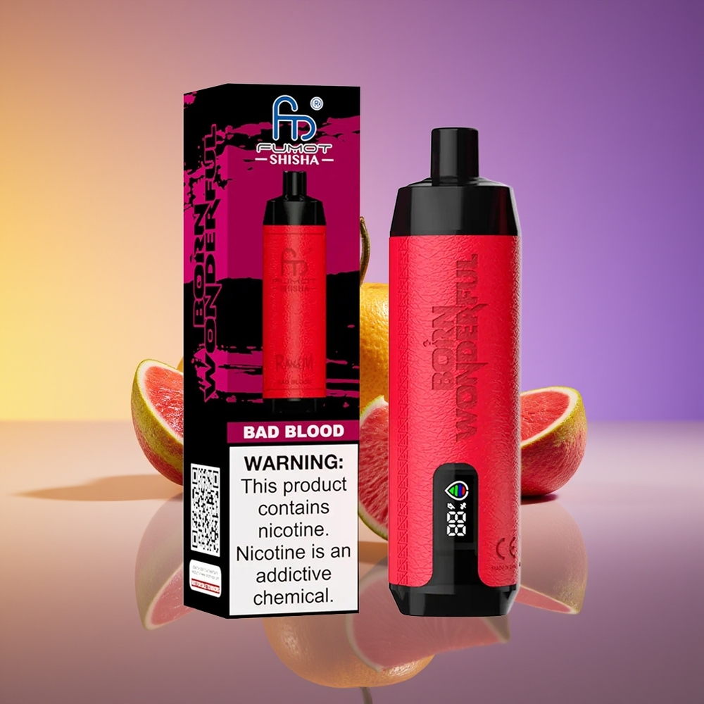 RandM Fumot Shisha 10000 Puffs LED Göstərici Bad Blood