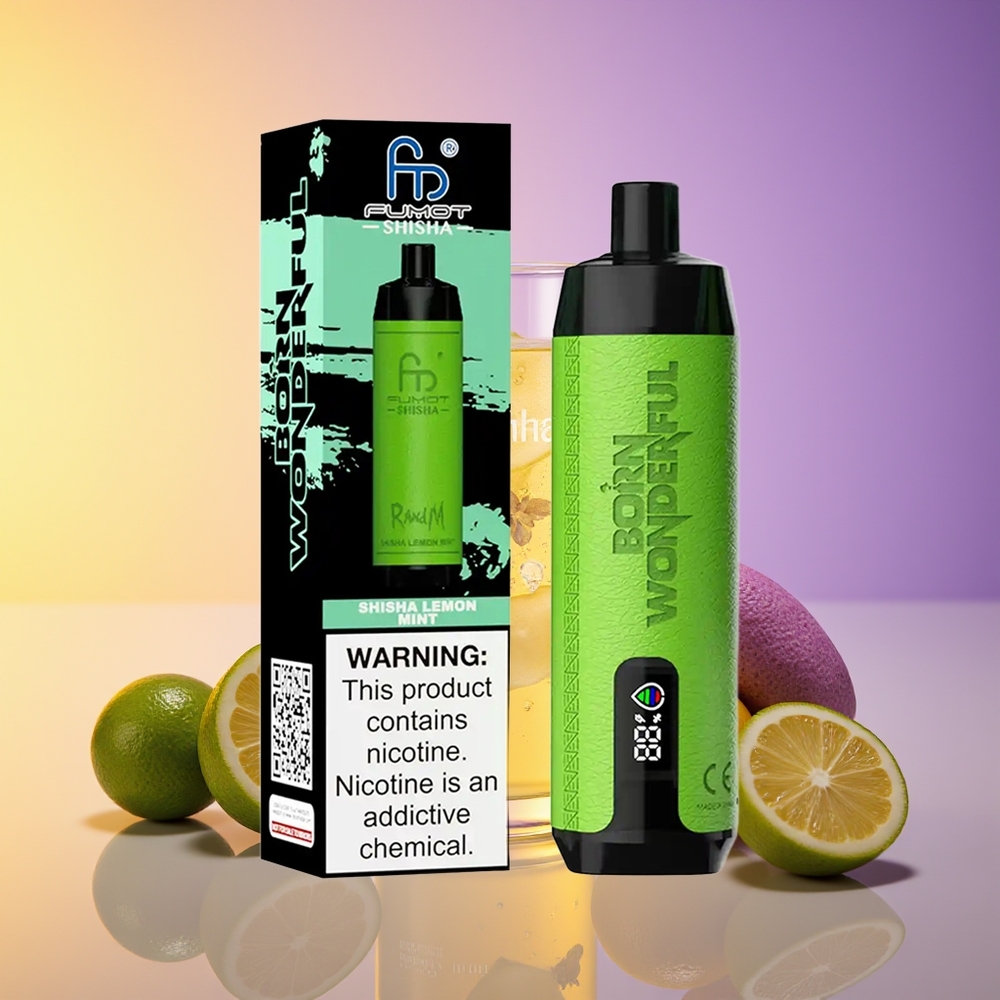 RandM Fumot Shisha 10000 Puffs LED Göstərici Limon Nanə