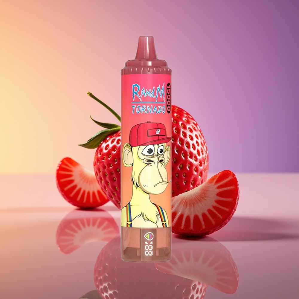 RandM Fumot Tornado 15000 Nəfər LCD Çiyələk Qırmızı Bull