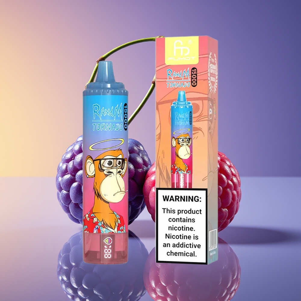 RandM Fumot Tornado 15000 Nəfər Mesh Coil Göy Ahududu Albalı