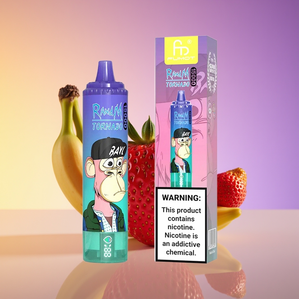 RandM Fumot Tornado 15000 Nəfər Mesh Çiyələk Banan