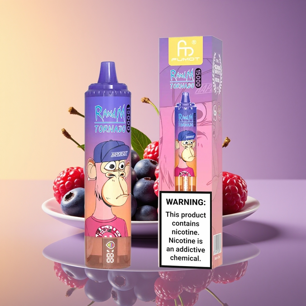 RandM Fumot Tornado 15000 Nəfərlik Göyümtül Gilas və Böyürtən Ətirli Birdəfəlik Vape