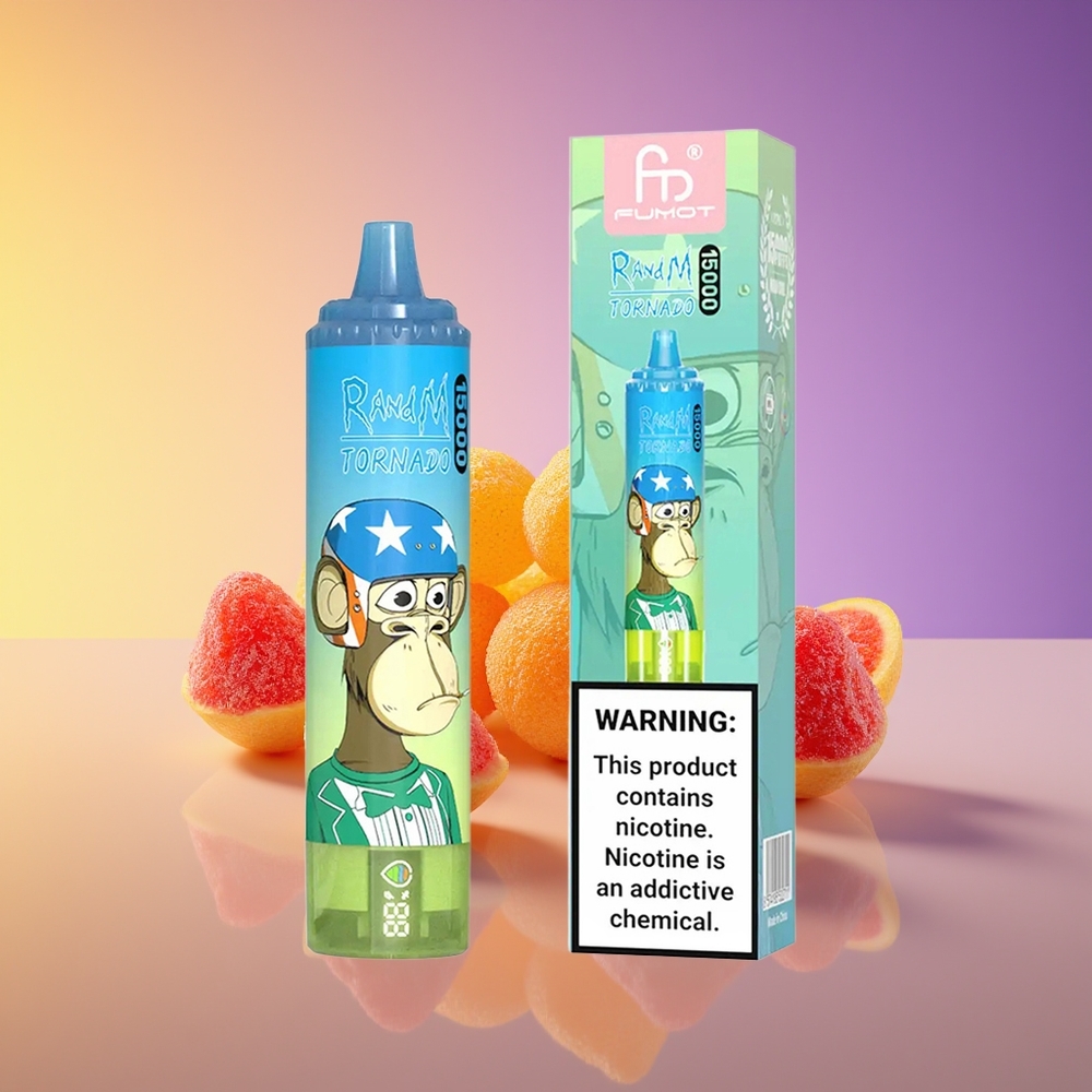 RandM Fumot Tornado 15000 Nəfərlik USB Type-C Şaftalı Ətirli Birdəfəlik Vape