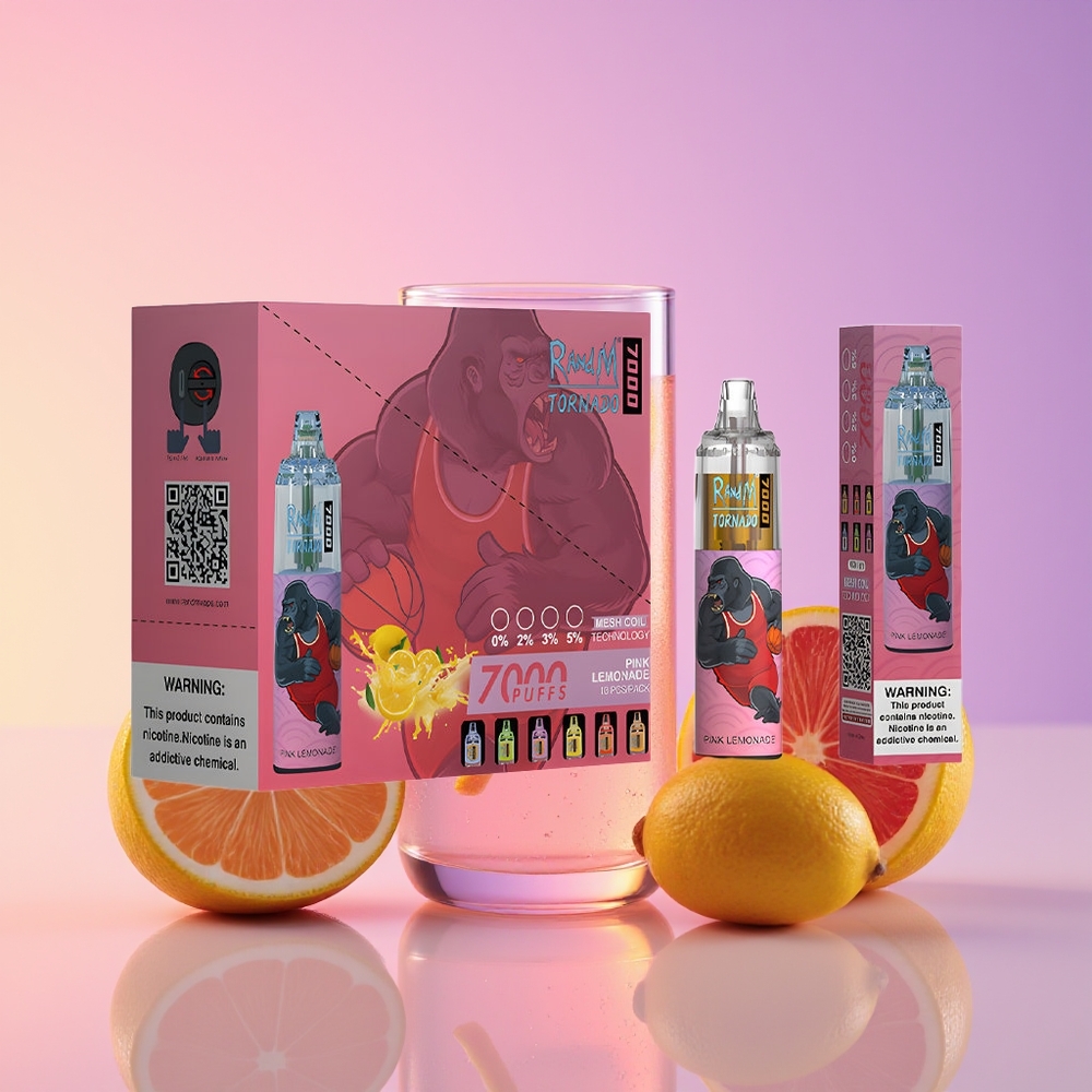 RandM Fumot Tornado 7000 Nəfəs RGB Light Çəhrayı Limonad