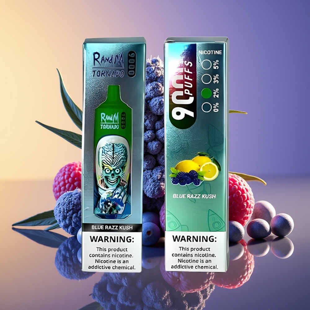 RandM Fumot Tornado 9000 Puff Mesh Göy Razz Kush