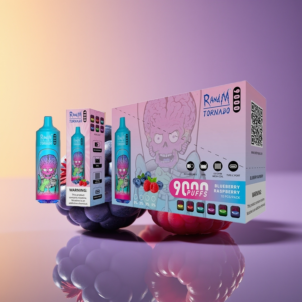 RandM Fumot Tornado 9000 Puffs Mesh Coil Göyərti Böyürtkən