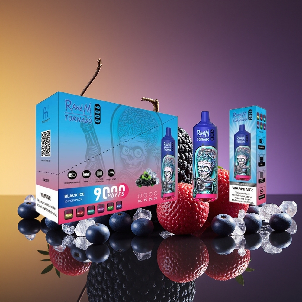 RandM Fumot Tornado 9000 Puffs Mesh Coil Qara Buz