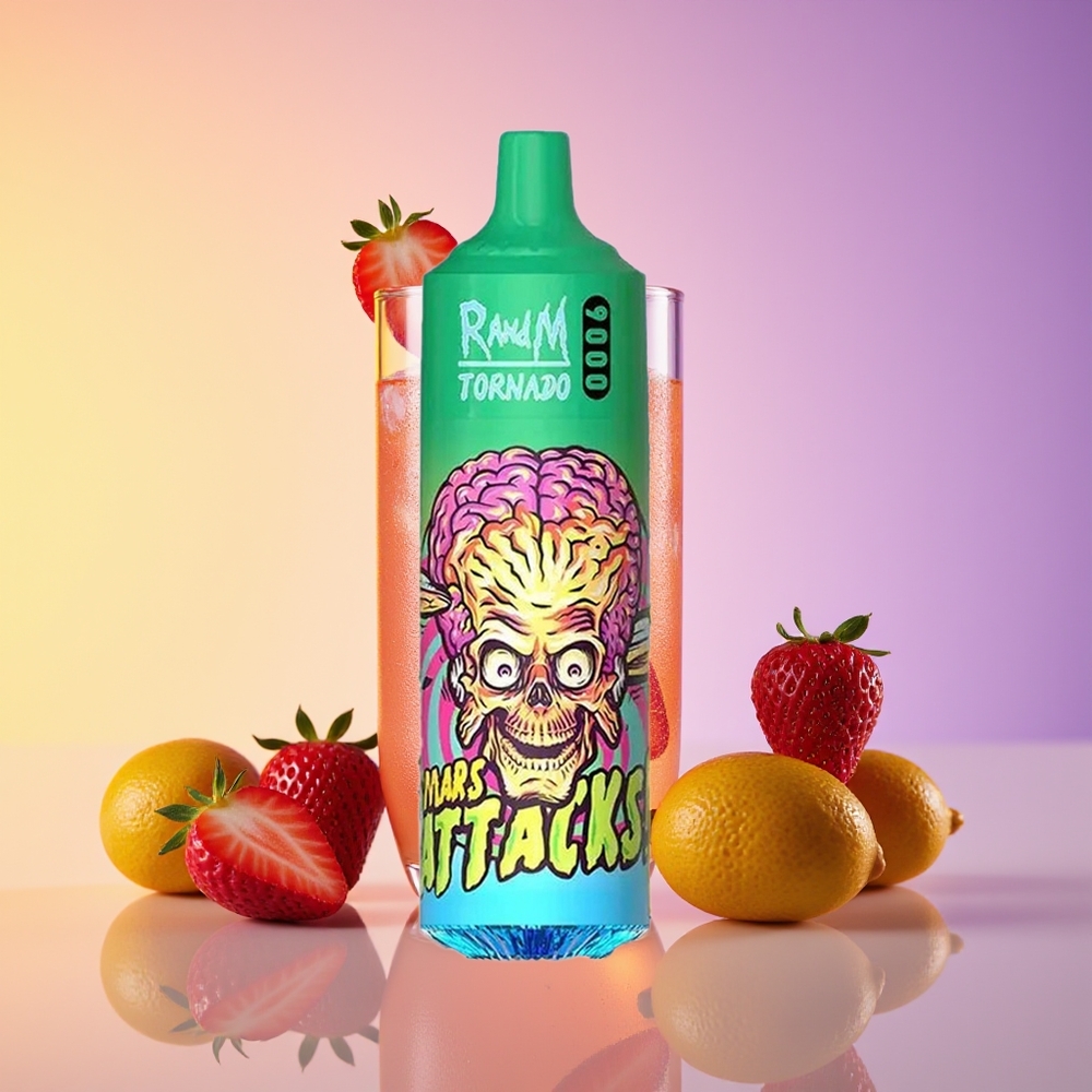 RandM Fumot Tornado 9000 Puffs Mesh Coil Çiyələk Limonad