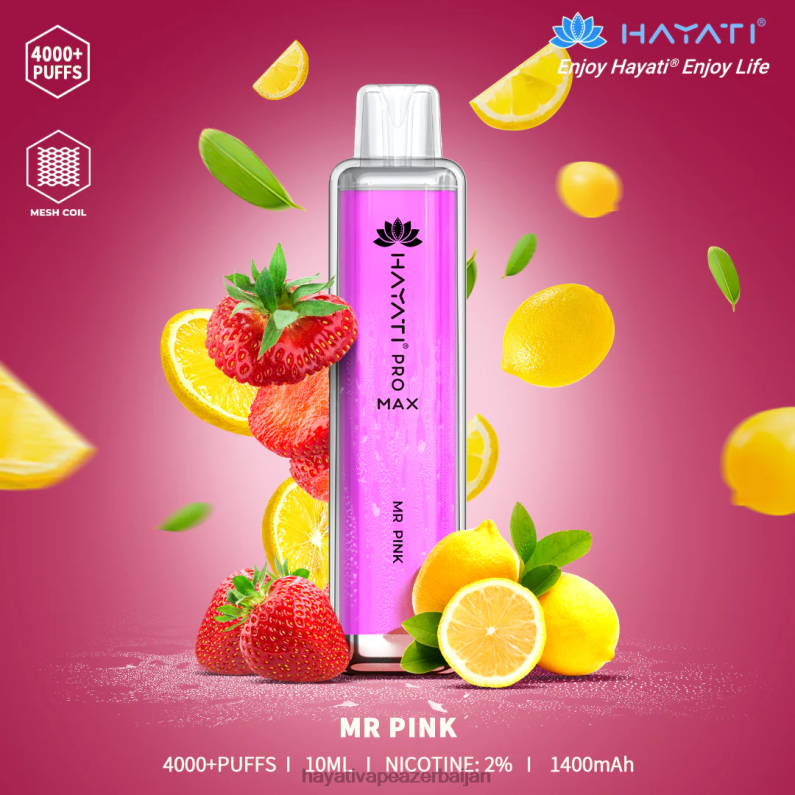 Hayati Pro Max birdəfəlik cənab çəhrayı 6TZ6F135 Hayati Vape Liquid
