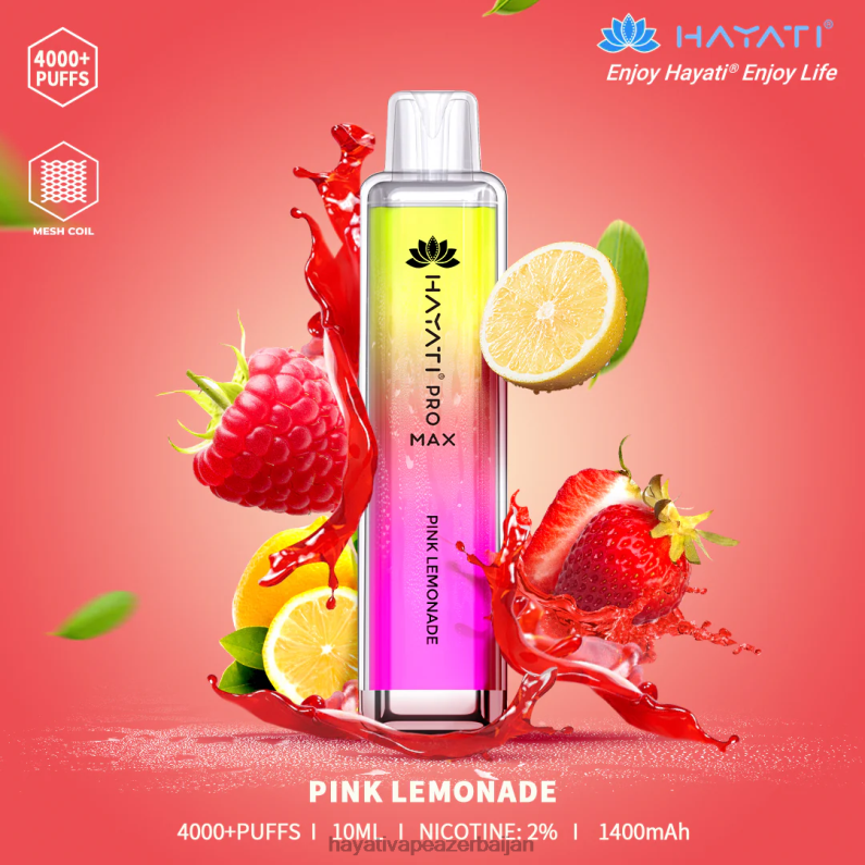 Hayati Pro Max birdəfəlik çəhrayı limonad 6TZ6F115 Hayati Vape Liquid