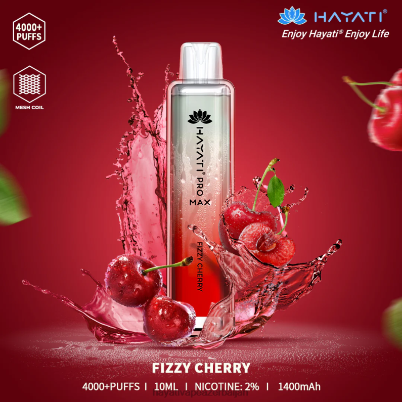 Hayati Pro Max birdəfəlik qazlı albalı 6TZ6F103 Hayati Vape Azerbaijan